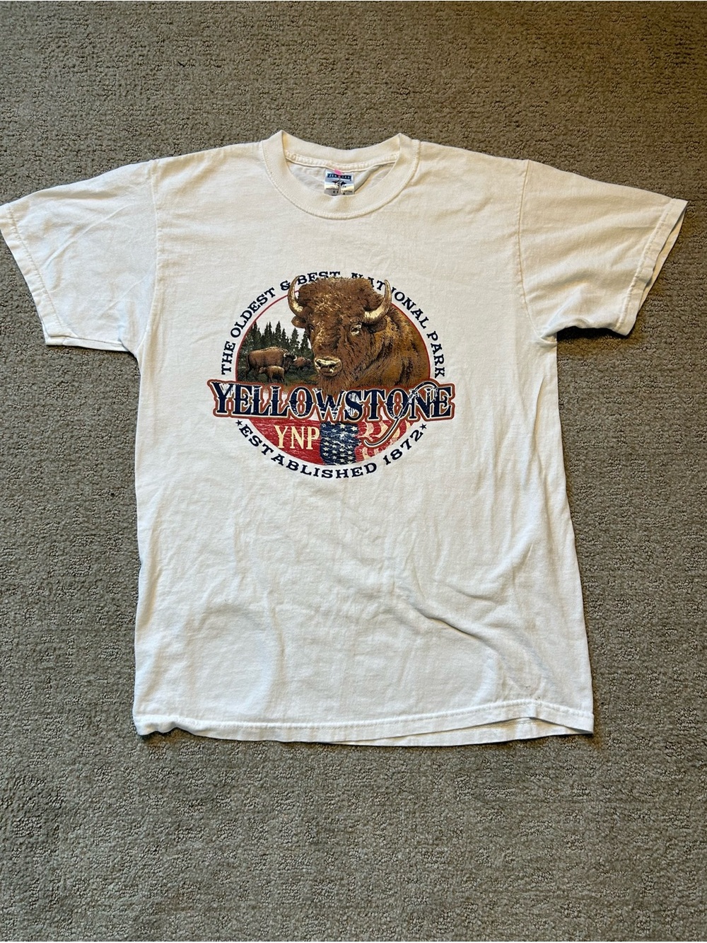 Vintage Yellowstone National Park Bison T Shirt Men’s Size M Jerzees 1998-2000’s